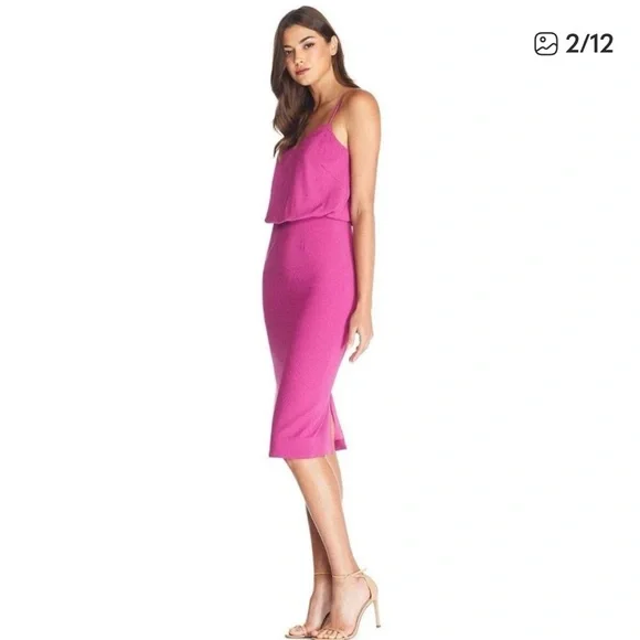 NWT Dress the Population Hibiscus Alondra Midi Dress size M - Picture 2 of 3